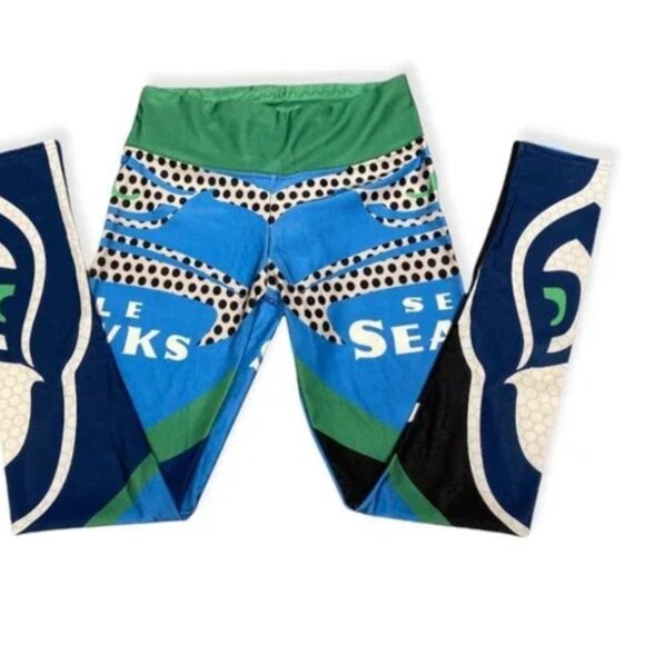 NFL SEATTLE SEAHAWKS Leggings Size Small Football Very Stretchy Athleisure - Picture 3 of 7